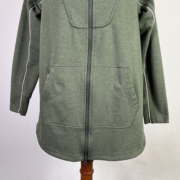 Title Nine Fleece Zip Up Jacket Women's Small Green Soft Olive Athletic Running - Picture 3 of 15
